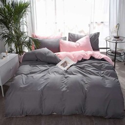 POŚCIEL DWUBARWNA 160x200 SZARO RÓŻOWA PRZEŚCIERADŁO