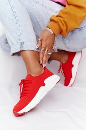 Damskie Sportowe Buty Slip-on Big Star DD274580 Czerwone-36