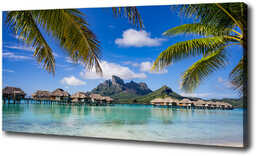 Foto obraz na płótnie Palmy na Bora Bora