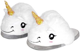 Kapcie pluszowe onesie jednorożec pantofle białe