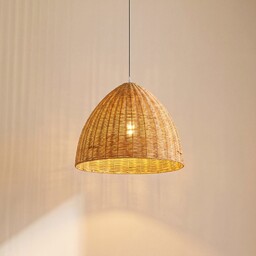 Lampa Wisząca Lindby, Laverne, ściemnialny, drewniany, salon, drewno,
