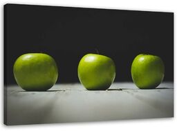 Obraz, Trzy zielone jabłka 60x40