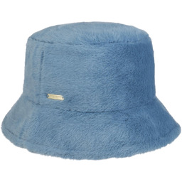 Kapelusz Damski Faux Fur Bucket by Seeberger, niebieski,