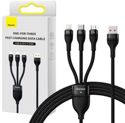 Baseus Flash Series II Mocny Kabel 3w1 USB