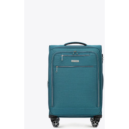 Średnia walizka miękka z poliestru morska