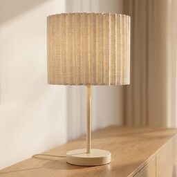 Lampa Stołowa Lindby, Libbie, beżowy, salon, tkanina tekstylia