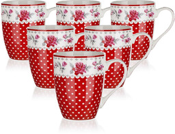 Banquet Kubek ceramiczny ROSA 340 ml, czerwony, 6