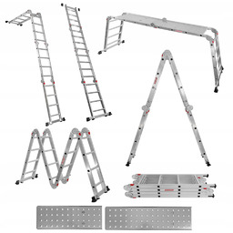 Drabina aluminiowa przegubowa składana wielofunkcyjna 4x4 Werkberg podest