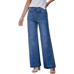 Jeansy Damskie Szerokie Nogawki Wysoki Stan Baggy Wygodne