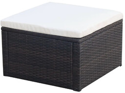 Elior Brązowy puf ogrodowy z poduszką L0-K57