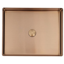 Umywalka prostokątna stalowa nablatowa 50x40 miedziana PVD