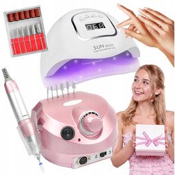 Zestaw do paznokci hybryd LAMPA UV 80W +