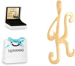 Złota zawieszka 585 literka fantazyjna PREZENT