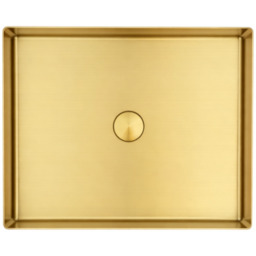 Umywalka prostokątna stalowa nablatowa 50x40 złota PVD