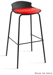 Krzesło barowe / hoker duke czarny / czerwony