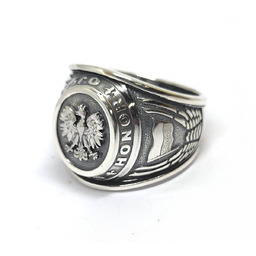 Srebrny sygnet patriotyczny Bóg Honor Ojczyzna