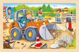 Puzzle z drewna dla najmłodszych 24 el. Koparka