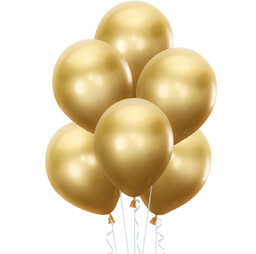 Balony lateksowe złote chromowane - 30 cm -