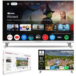 Biały Telewizor 12V Smart Tv Qled 24" Thomson