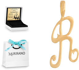 Złota zawieszka 585 literka fantazyjna PREZENT