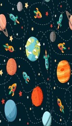 Homemania EXFAB19-80X120CM Dywan z nadrukiem Space 1