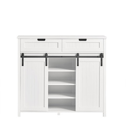 Komoda 104x35x93cm, biało-czarna