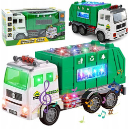 DUŻA ŚMIECIARKA DLA DZIECI EDUKACYJNY POJAZD ZABAWKOWY Oświetlenie