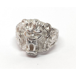 Srebrny sygnet,głowa lwa męski srebro 0,925