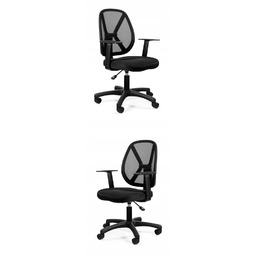 Krzesło Obrotowe Homy Czarne Biurkowe Siatka Tkanina Niskie