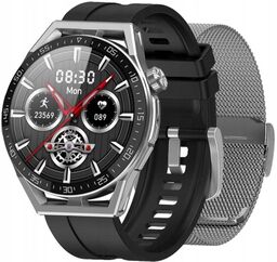 Smartwatch Rubicon RNCE88 (Sr) Srebrna brans + czarny