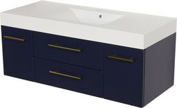 Szafka łazienkowa granatowa 120cm BELLI GOLD z umywalką