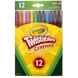 Crayola, kredki świecowe wykręcane zmywalne, Twistables, 12 kolorów