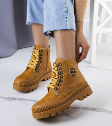 Camelowe ocieplane botki LCJ-22-44-1339L Lee Cooper-36