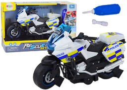 Policyjny Motocykl Do Skręcania Światła Dźwięki Biały
