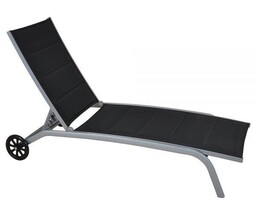 Leżak ogrodowy aluminiowy Ibiza Silver / Black