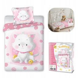 Kotek Przytulaki Pościel 100x135+40x60 Bawełna Różowa