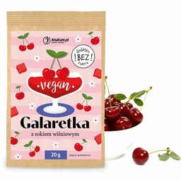 Galaretka wegańska wiśniowa 20g bez dodatku cukru