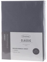 EUROFIRANY Prześcieradło Jersey 90 x 200 cm Ciemnostalowy
