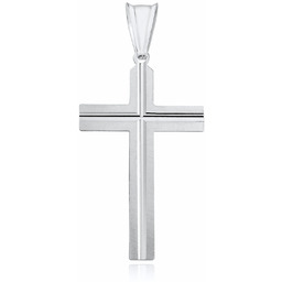 Srebrny rodowany krzyżyk krzyż diamentowany srebro 925