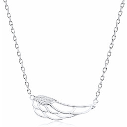 Rodowany srebrny naszyjnik gwiazd celebrytka skrzydło anioła wings