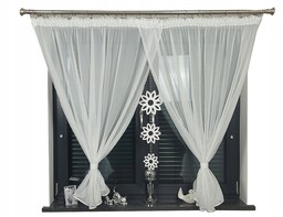 Firana Gotowa Ażur Girlanda Glamour 300X145 Zawieszka Kwiatek