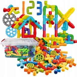 Klocki Konstrukcyjne Rurociąg Rurki Słomki Zestaw Konstrukcyjny XXL