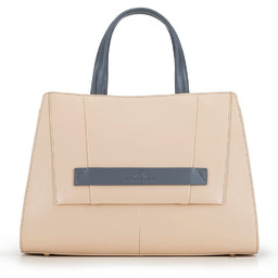 Kuferek skórzany z kolorową wstawką