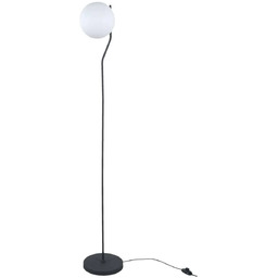 Lampa podłogowa czarna metalowa z kulistym kloszem FL-3300-1-BK