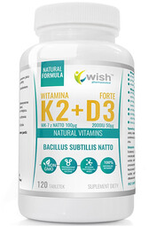 WISH Witamina K2 100mcg+D3 Forte 50mcg Bacillus Subtillis