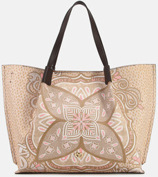 Torebka shopper duża - YNOT FLOWER FLW707S5 BEŻOWA