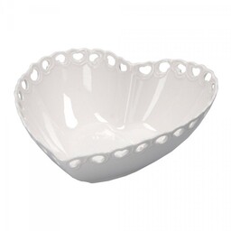 La Porcellana Bianca Zdobiona Miska Serce 20 Cm