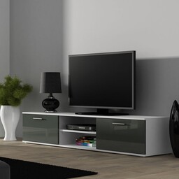 Szafka RTV Simple 180 cm, korpus biały mat,