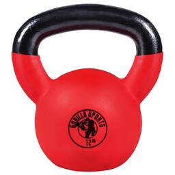 12 kg Kettlebell gumowany żeliwny Gorilla Sports powłoka