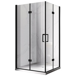 Kabina prysznicowa drzwi składane czarna prostokątna 120x90 KZ13C